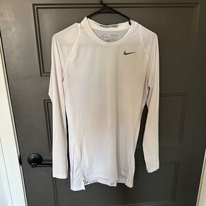 Nike Pro Long Sleeve Shirt in white